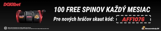 100 Doxxbet free spinov každý mesiac