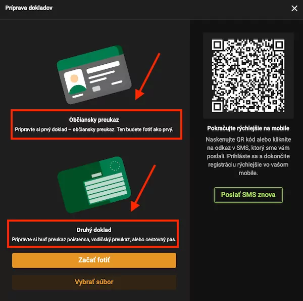 Doklady totožnosti v Chance