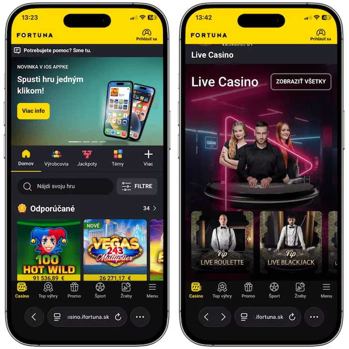 Fortuna casino aplikácia