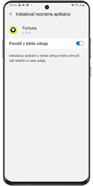 Fortuna mobile android návod 3