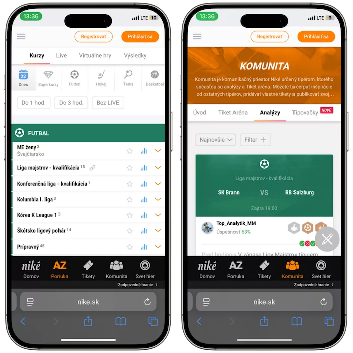 Mobilný web Niké kancelárie