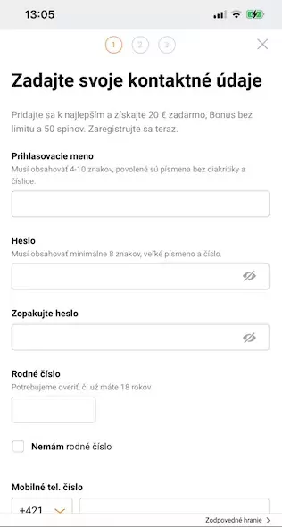 Niké kontaktné údaje nového hráča