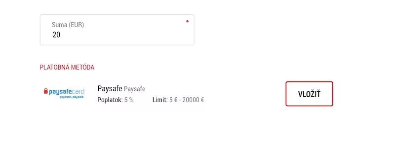 Platba Paysafecard