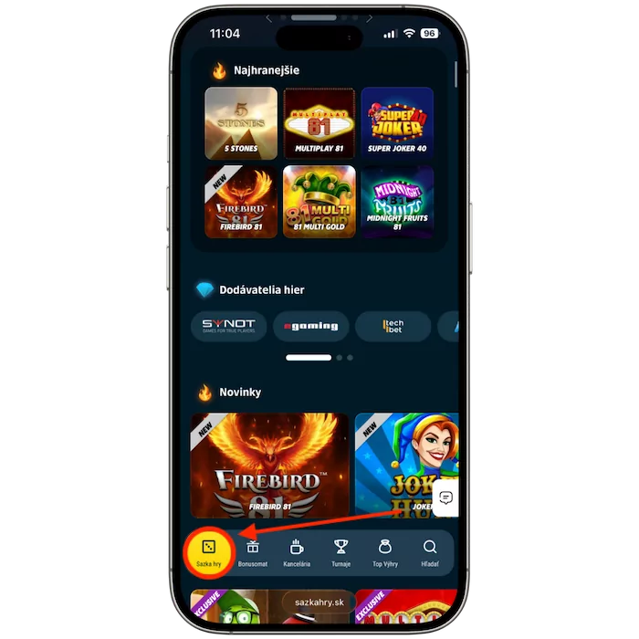 Ponuka hier na Sazke