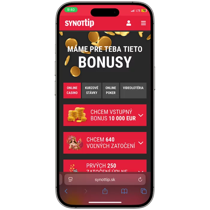 Synottip casino bonus za vklad