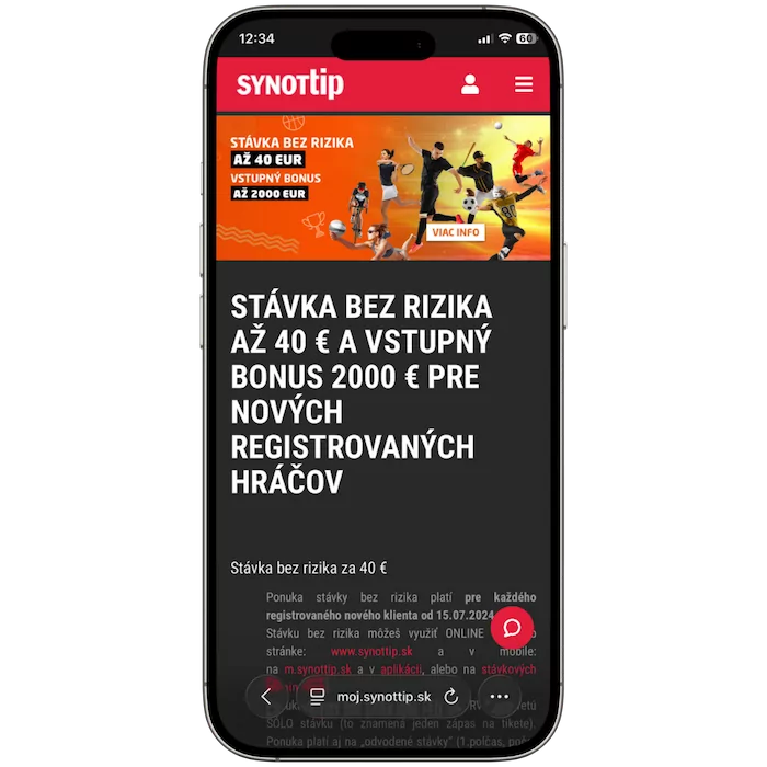 Synottip sportovy bonus