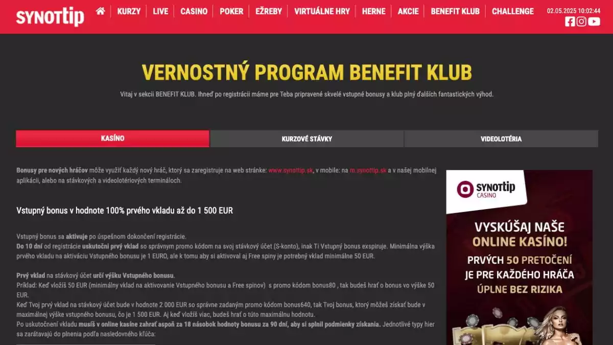 Synottip vernostný program