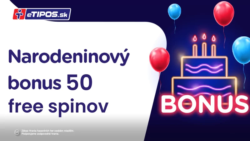 Tipos 50 free spinov k narodeninám
