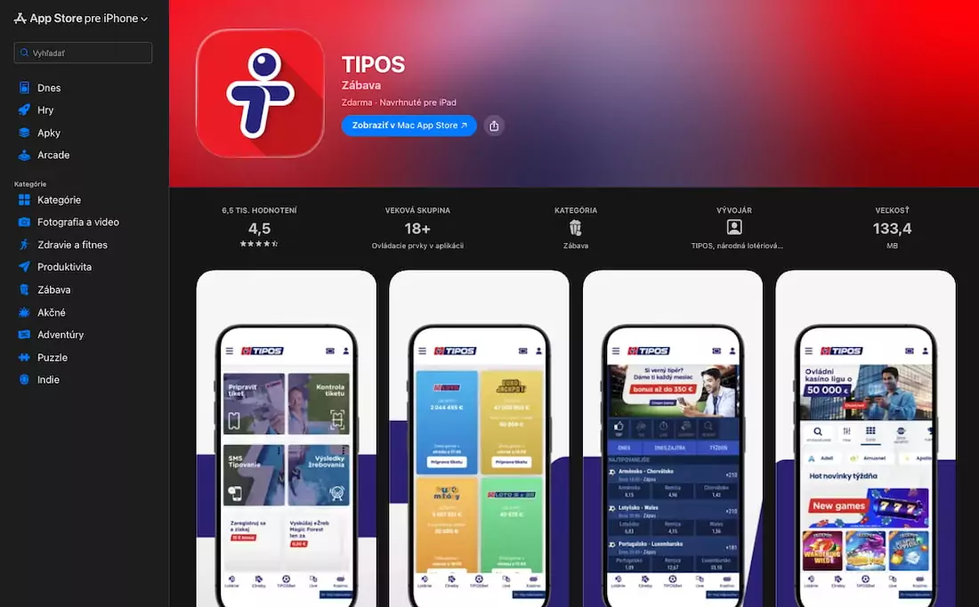 Tipos aplikácia pre iOS