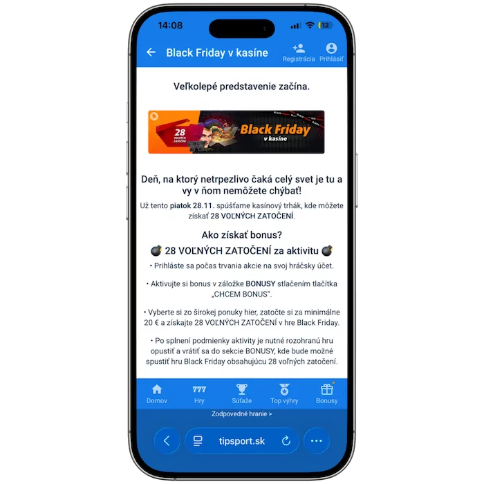 Tipsport Black Friday bonus