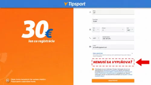 Tipsport akčný kód