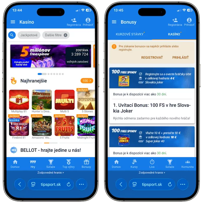 Tipsport casino aplikácie