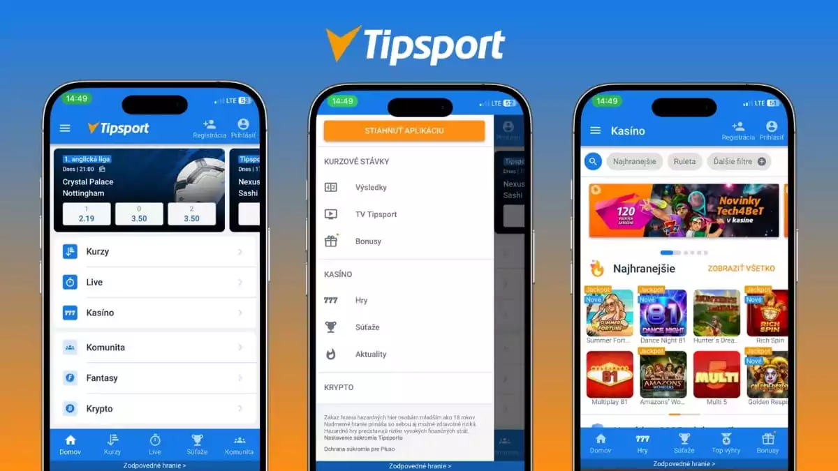Tipsport mobilná aplikácia