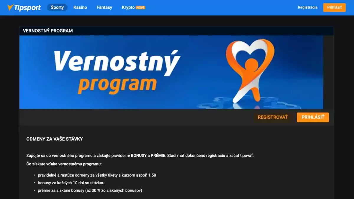 Tipsport vernostný program