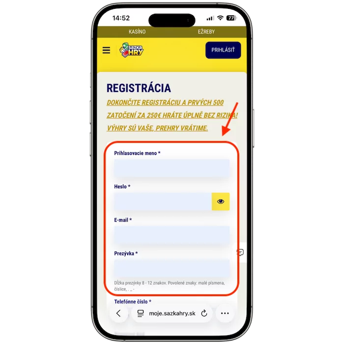 Kliknite na tlačidlo Vytvoriť učet
