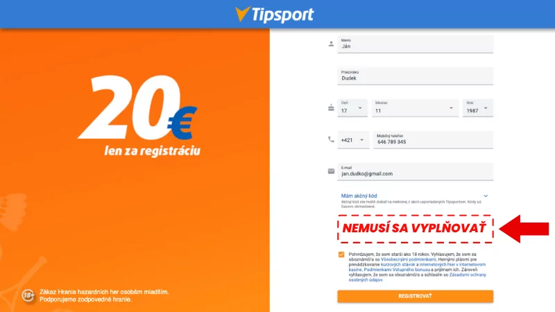 Tipsport akčný kód 2025