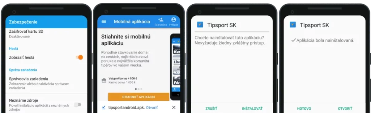 Tipsport aplikácia pre Android