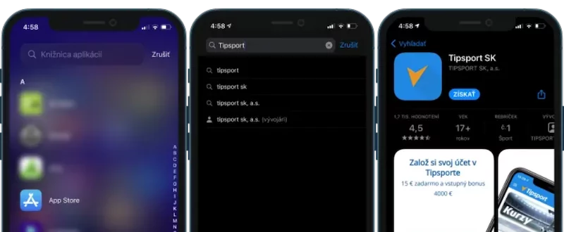 Tipsport aplikácia pre iOS